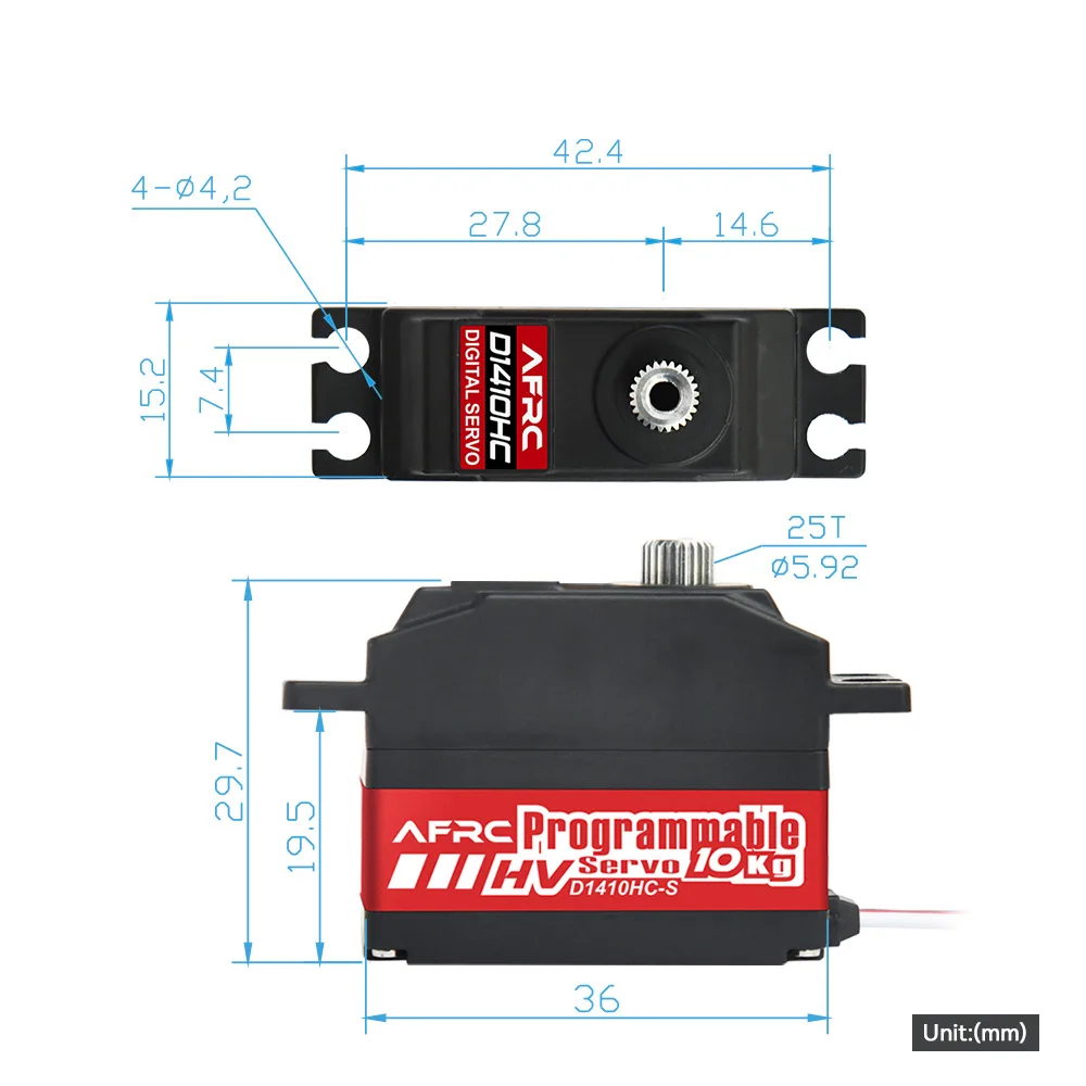 AFRC D1410HC-S 26g โปรแกรม Coreless Servo 10 กก.ไทเทเนียมเกียร์สําหรับ 450 500 เฮลิคอปเตอร์เครื่องบิน rc อุปกรณ์เสริมอัพเกรด