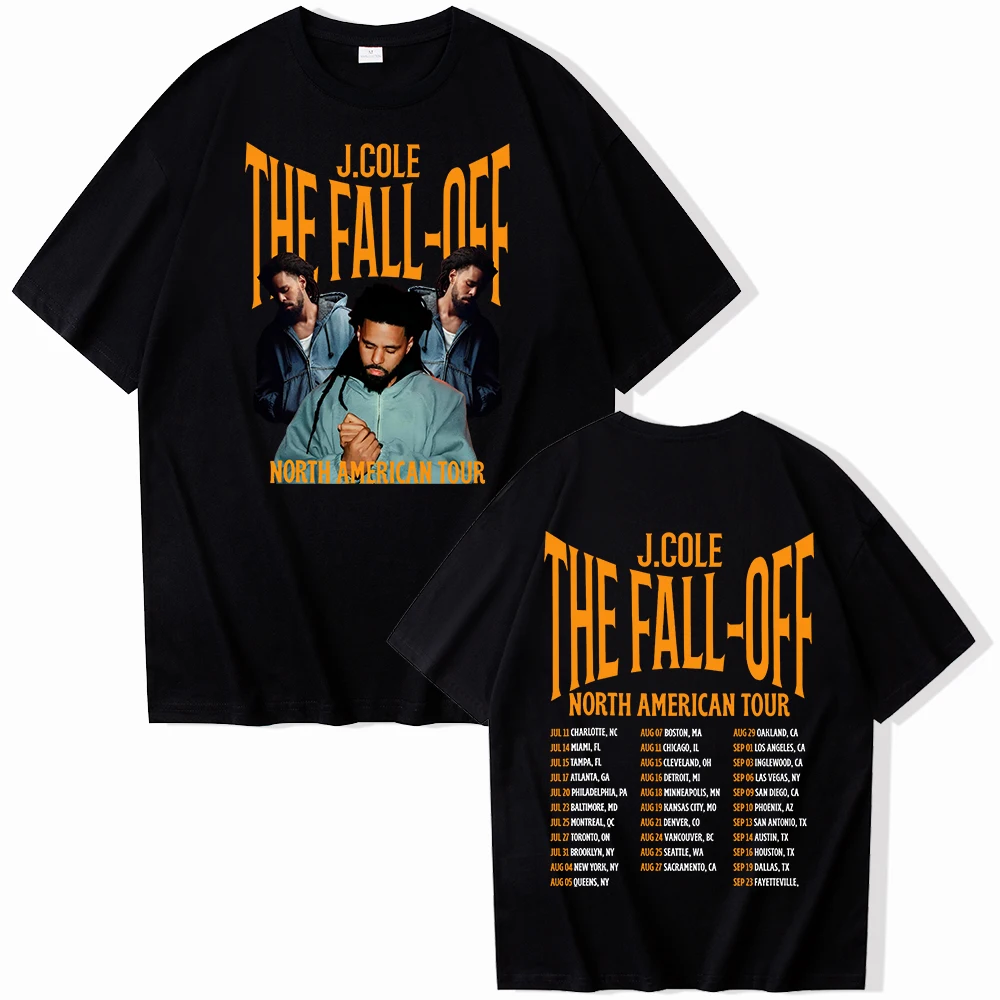 J.Cole The Fall-off Tour 2026 Print T-shirt Harajuku O-neck Casual Hip Hop Shirt Tops for Fans Gift