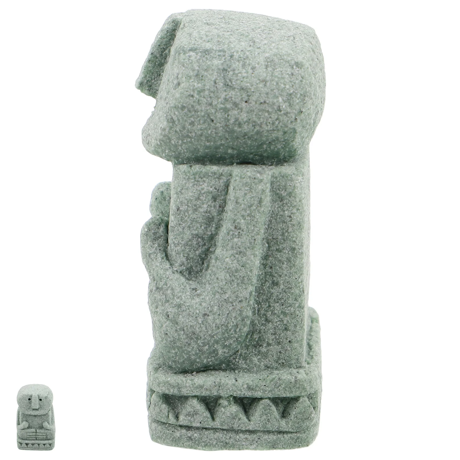 

Stone Face Sculpture Miniature Asian Zen Garden Statue Handcrafted Balinese Rock Meditation Decor for Tabletop Patio Outdoor