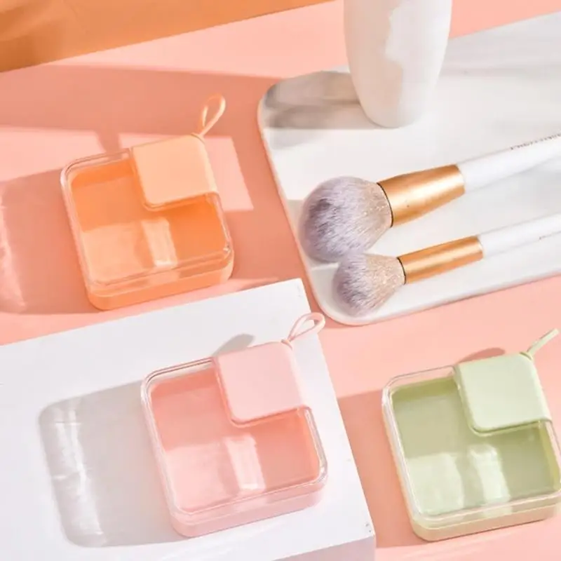 Caixa de armazenamento de ovos de beleza transparente, material plástico seguro, multifuncional, à prova d'água, poeira, caixa de armazenamento de cosméticos