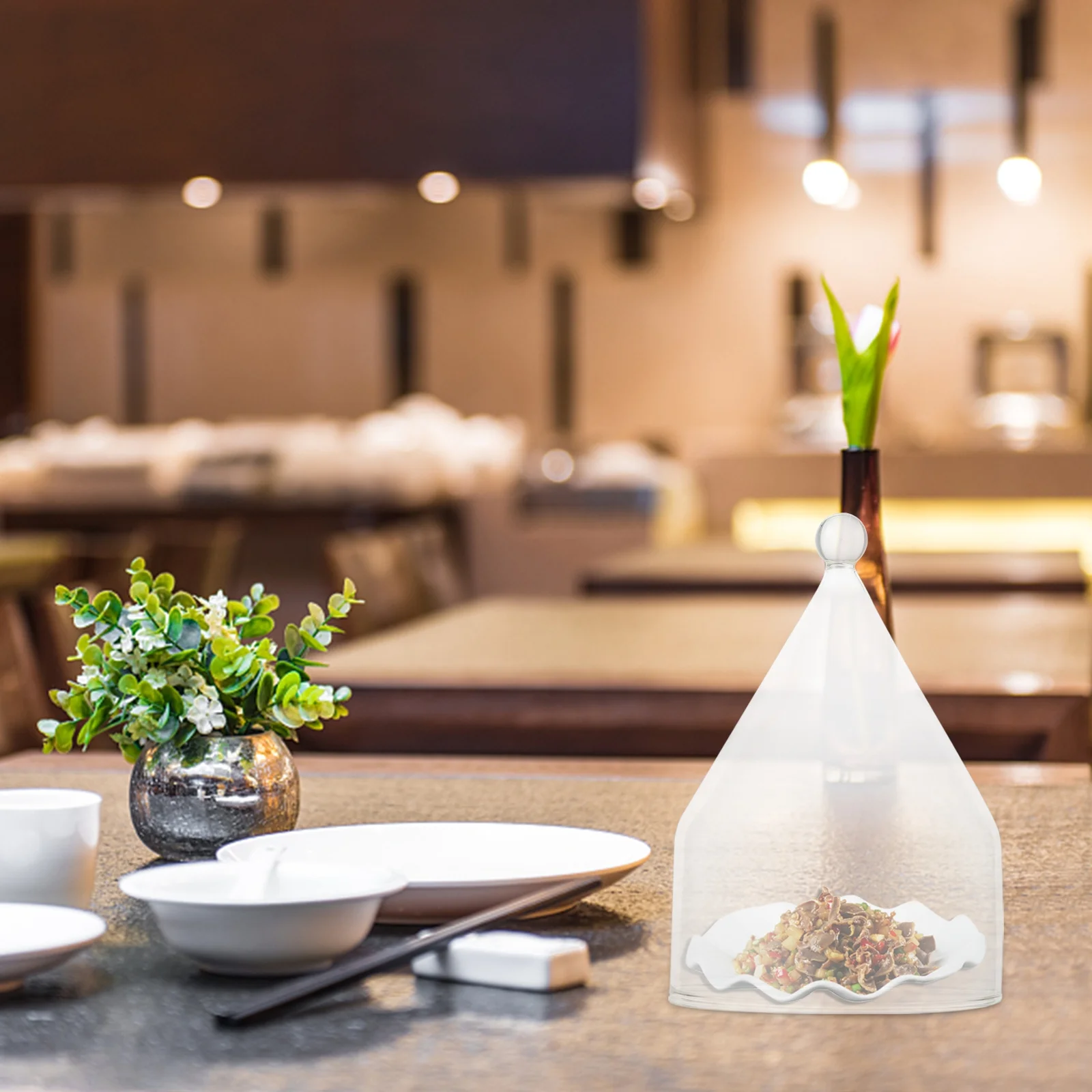 

Glass Food Cover Premium Material Safe Elegant Dessert Snack Cake Protective Lid Easy Clean Portable Lightweight