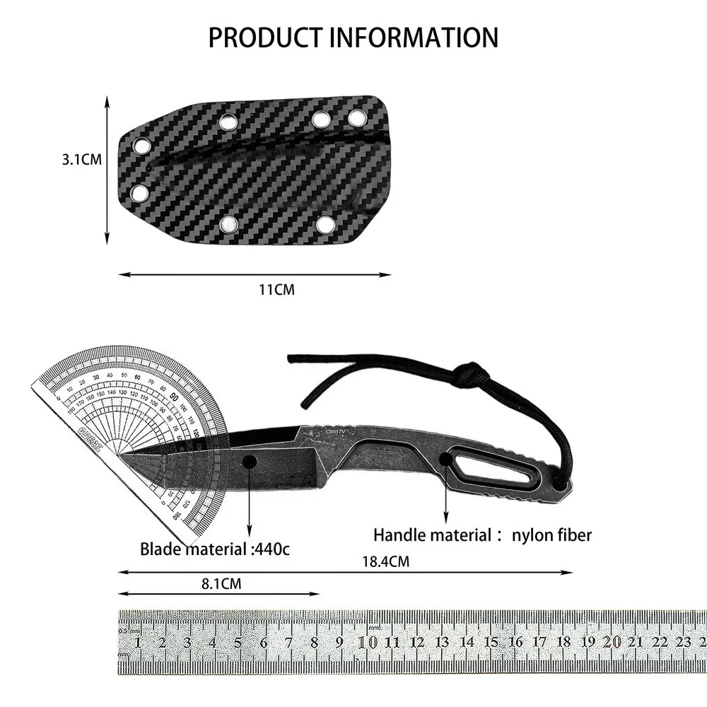 Нож с несколькими прямыми ручками и ножнами Full Tang 8Cr13Mov с фиксированным лезвием, портативный EDC, уличный инструмент для охоты в джунглях, пешего туризма