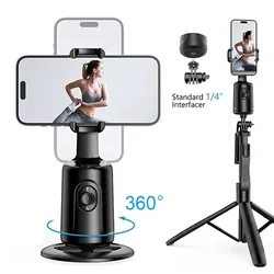 Auto Face Tracking Smartphone Holder with Remote Control, 360°Rotation Gesture Control Gimbal Stabilizer for Mobile Video Vlog