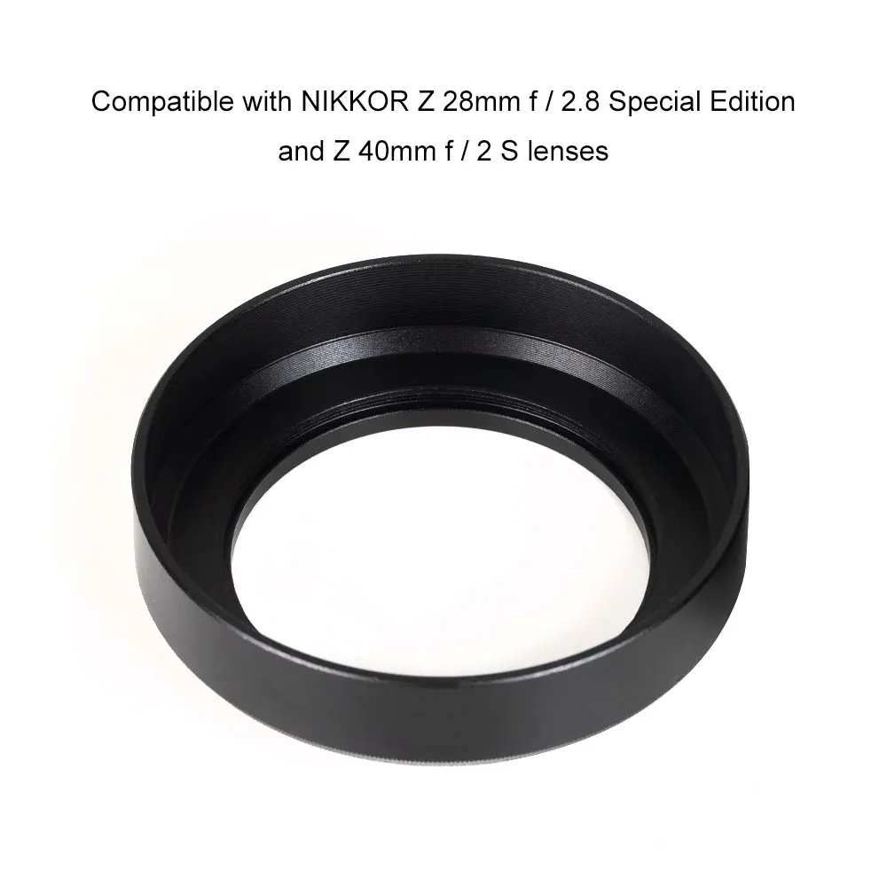 For Nikon Z 28mm f/2.8 , Z 40mm f/2 Lens etc. HF-52 52mm Screw-in Metal Lens Hood 52mm filter thread