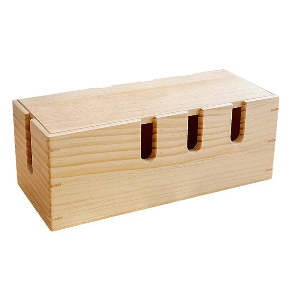 Organize Electronic Devices and Cords with Solid Wood Storage Box Featuring Multifunctional Use and Easy Access