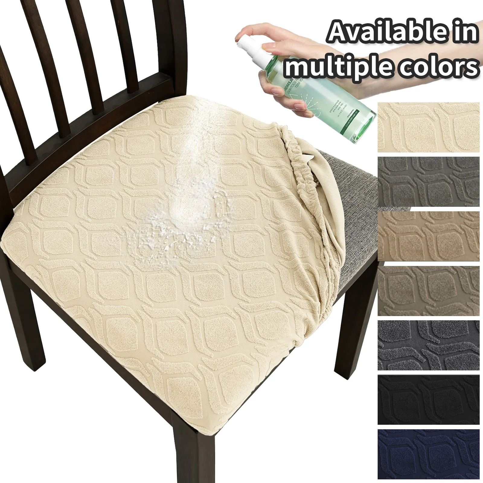 Fundas elásticas para asiento de silla de colores sólidos, cojín para asiento de silla con respaldo corto, extraíble, lavable, antipolvo, 1/2/4/6 Uds.