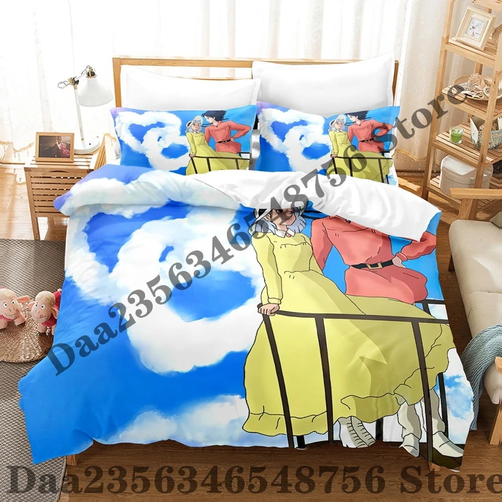 New Howl and sophie Bedding Set Single Twin Full Queen King Size Bed Set Adult Kid Bedroom Duvetcover Sets Anime Bed