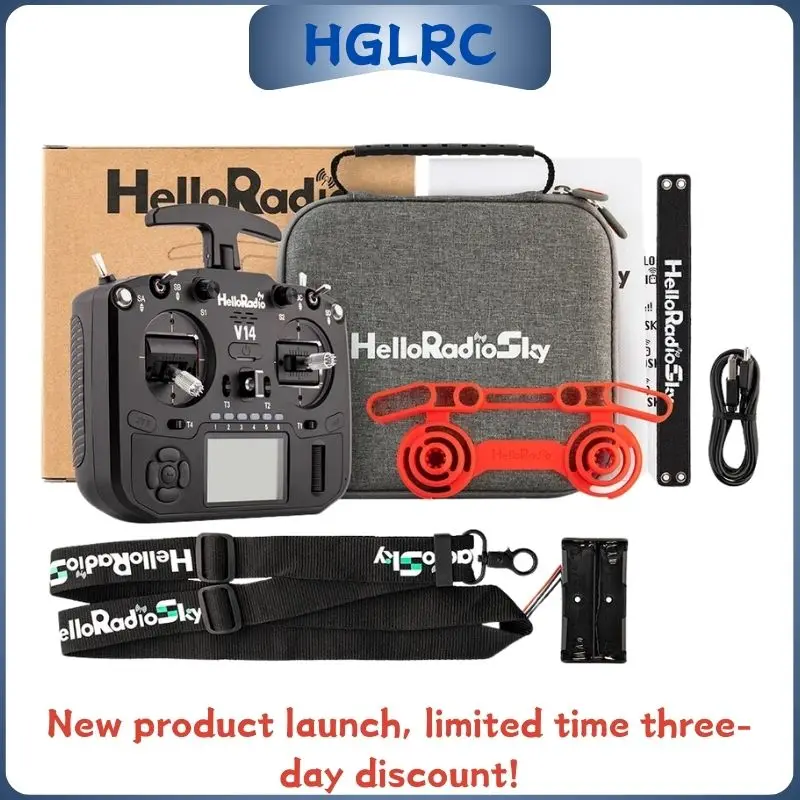 HelloRadio V14 MAX R9/MAX/PRO ELRS mano izquierda Color código abierto Control remoto modelo avión FPV cabeza de alta frecuencia balancín de Metal