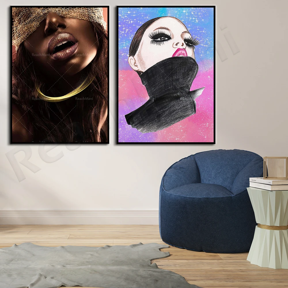 

Fashion black women poster, watercolor women, black women wall art, american lady art, women illustration, girl room decor