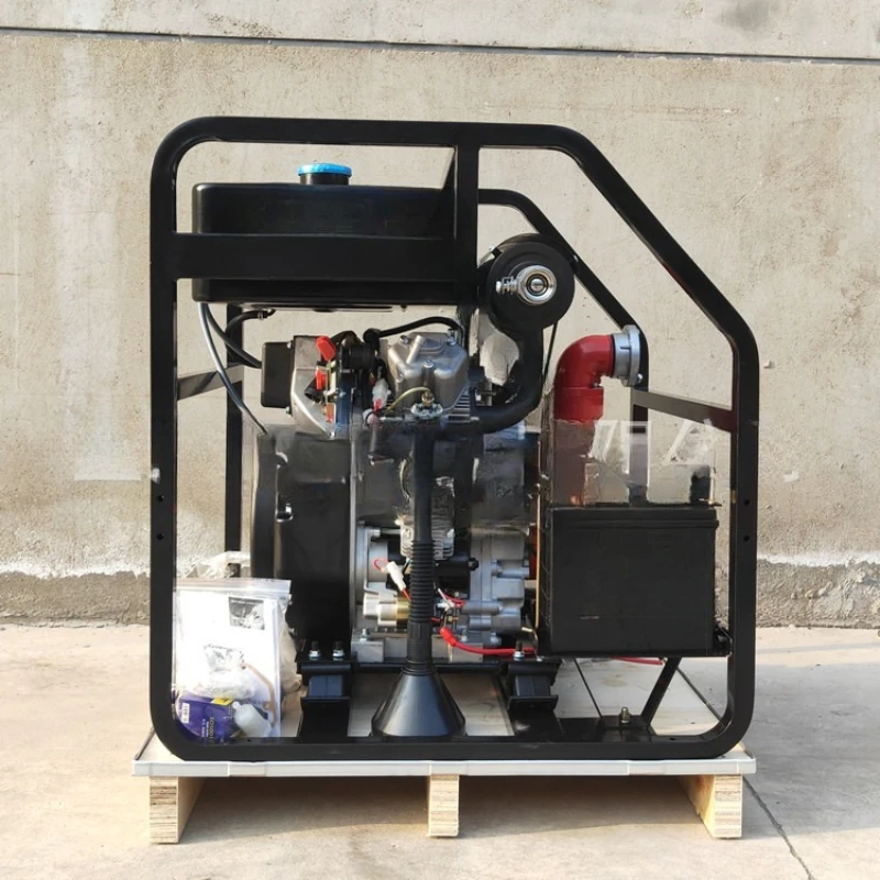 Manual push-type 2.5-inch twin-cylinder diesel pump, single-outlet manual lift diesel engine water pump