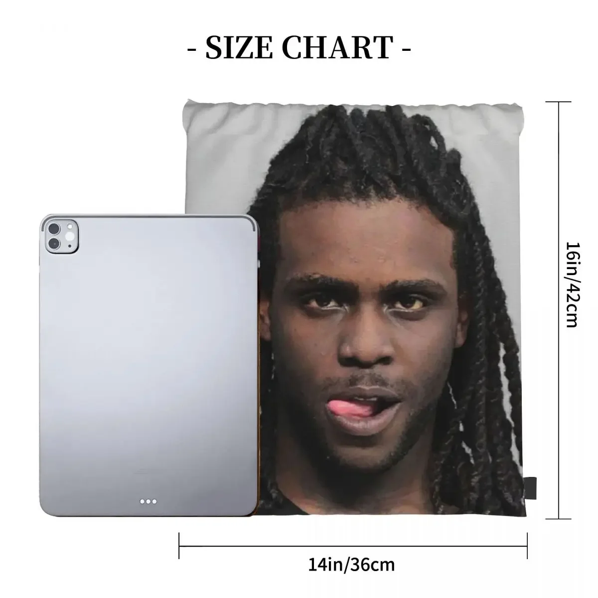 Chief Keef Mugshot Backpacks Portable Drawstring Bags Drawstring Bundle Pocket Sports Bag BookBag For Man Woman Students