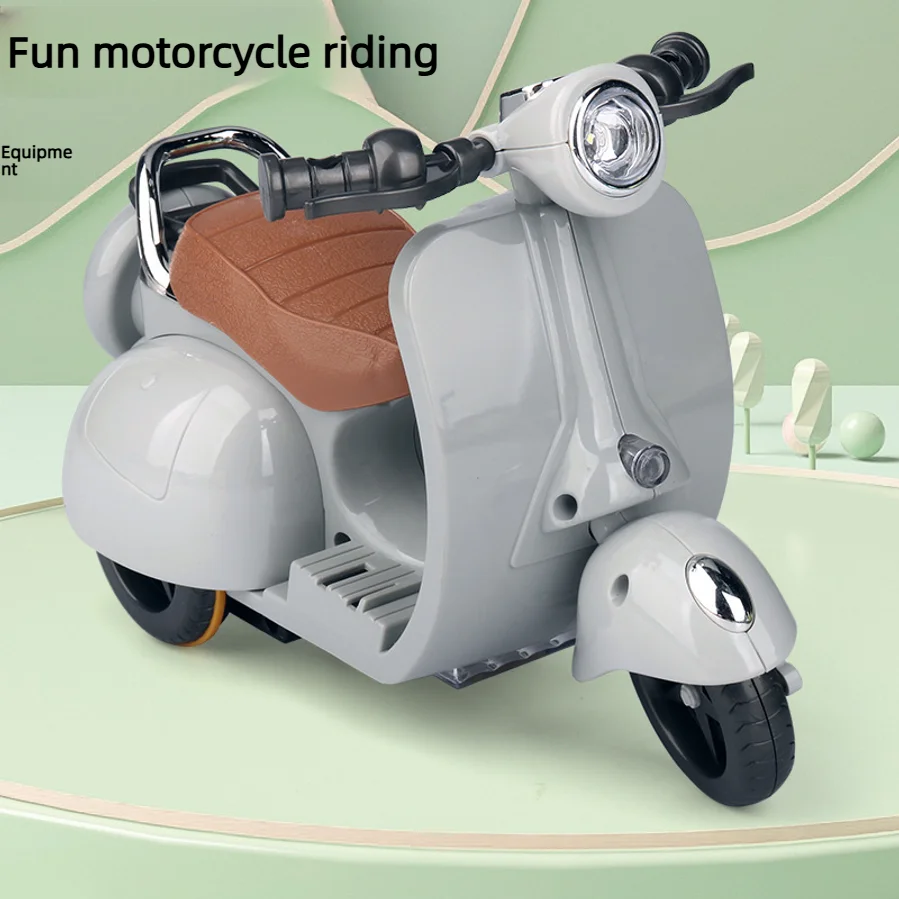 Electric Motorcycle Ride Colorful Lights Music Rotating Holiday Gift