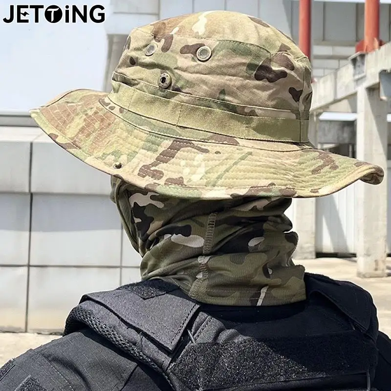 Tactical Camouflage Cap Hat Caps Men Women Outdoor Sports Sun Boonie Bucket Fishing Hiking Hunting Climbing Hats