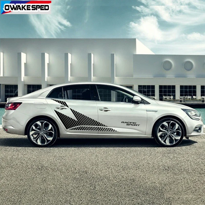 Both Side Racing Sport Stripes Car Body Door Decor Vinyl Decal For-Renault  Trophy 3-5 doors Design Sticker Accessories