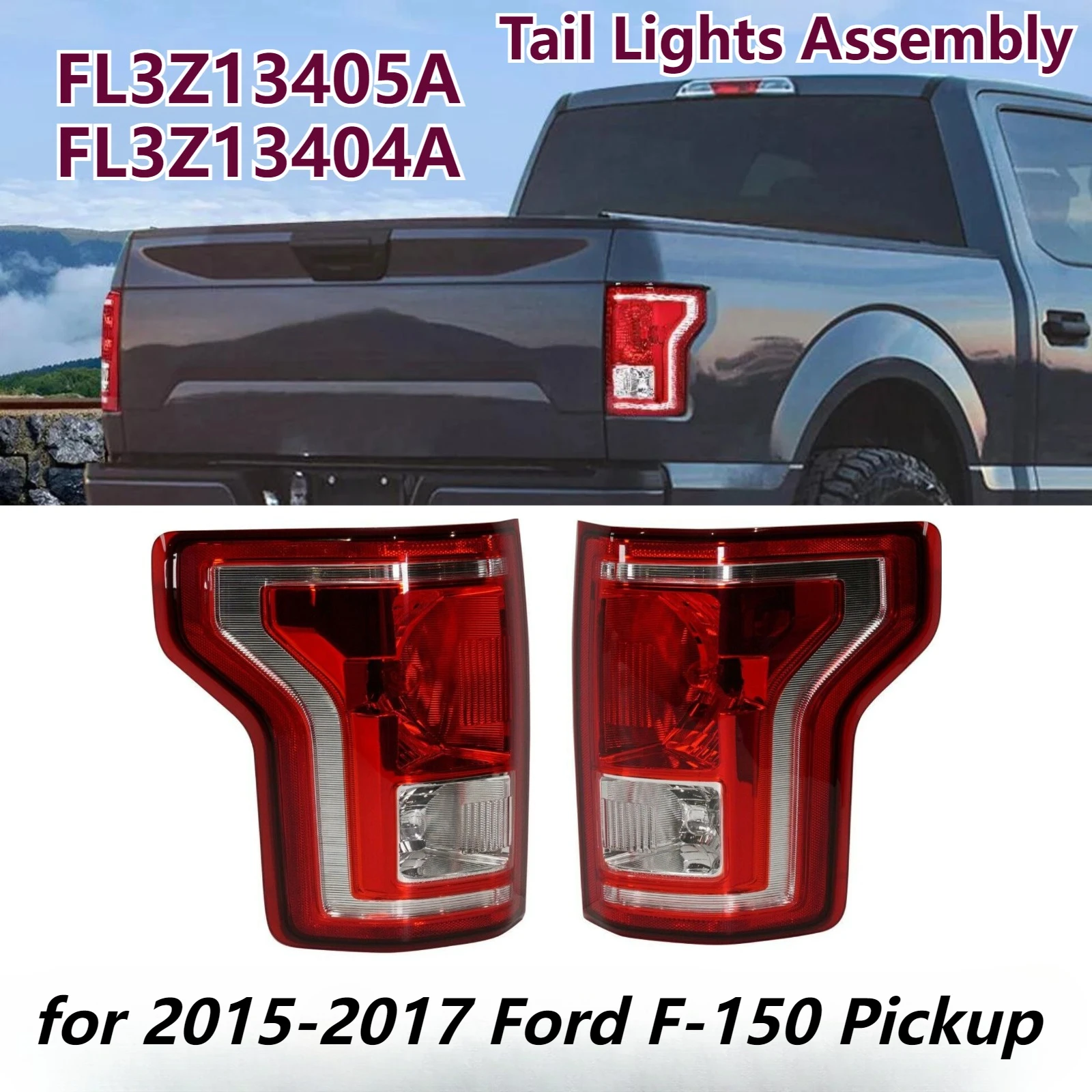 

Для Ford F-150 2015-2017 пикап задние фонари в сборе задние фонари красные левые или правые без лампы FL3Z13405A, FL3Z13404A