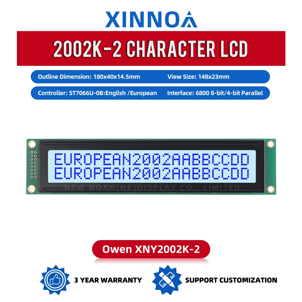 European Gray Film Blue Letters 2002K-2 Character LCD Module 2X20 ST7066U Equipped With LED Backlight And Built-In LCD Module