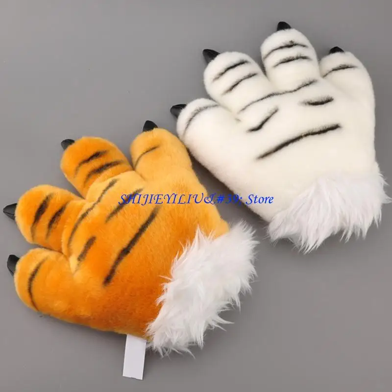 e21f-simulation-paw-plush-gloves-striped-animal-cosplay-stuffed-mittens