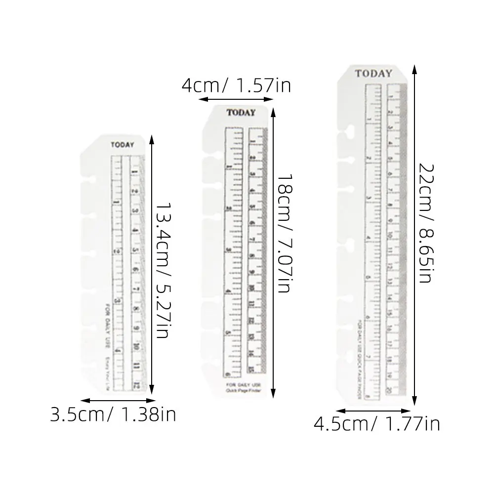 18Pcs Plastic Bookmark Rulers Exquisite Design Household Page Rulers Thin Light Easy Carry Use Multi-Function Book Accessory