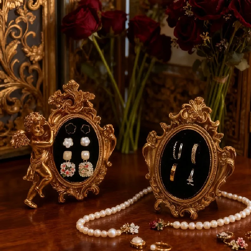 Victorian Style Jewelry Display Stand Photo Prop Earring Nail Ring Holder Ornament Photo Frame Jewelry Tray Jewelry Organizer
