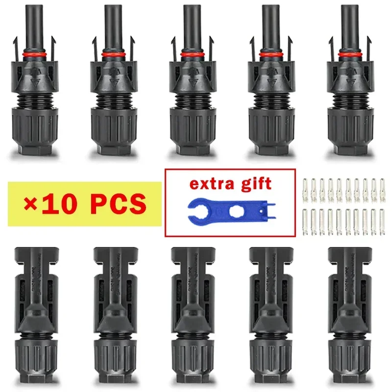 600/400/200/100/40/20/10 Stuks Solar Connectors PV Stekkers 1000V 30A Zonnepaneel Connector Kit Beschikbaar voor PV/MC Kabels 2.5/4/6mm2
