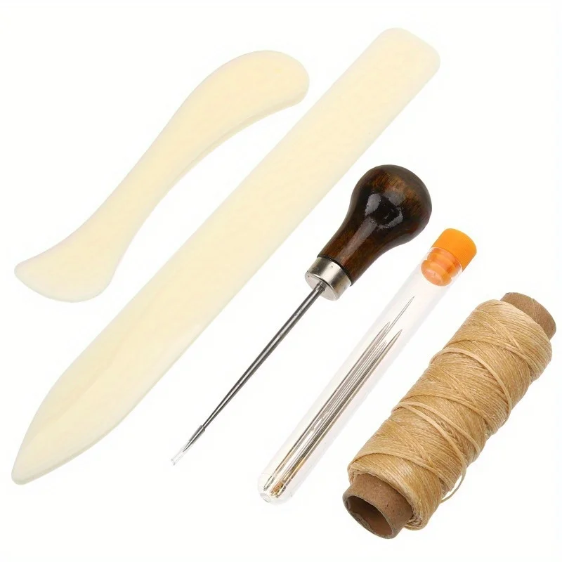 Werkzeugset für Nähen und Basteln DIY-Buchbindewerkzeug-Set mit Nadeln, Ordner, Knochenpapier und Reparaturzubehör für Buchbinderei