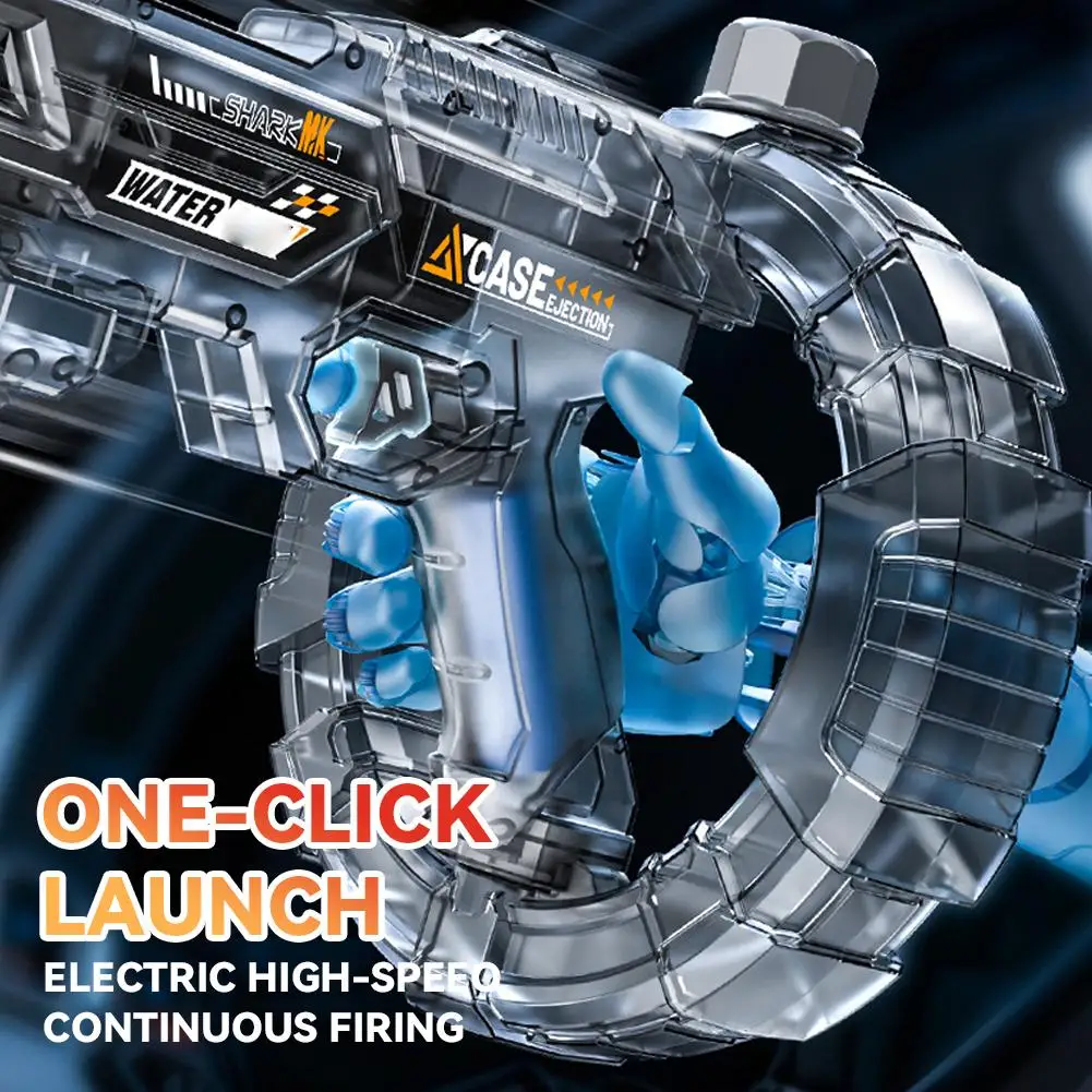 Safe Children's Electric Water Gun Space Spitfire Gun Circular Water Storage Clip Remote Firing Range Strong Power Water Gun Set