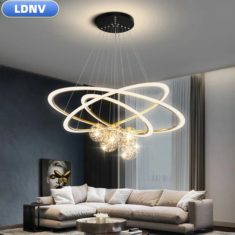 LED acrylic starry sky chandelier indoor lighting living room bedroom lamp decoration