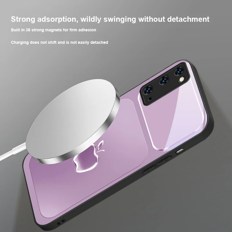 نسيج رمادي معدني لهاتف Magsafe Samsung S25 S25 Edge S25Ultra S8 9 10 20 S21 Pro 22 Plus S23 FE S24 Ultra Glass Phone Case #5