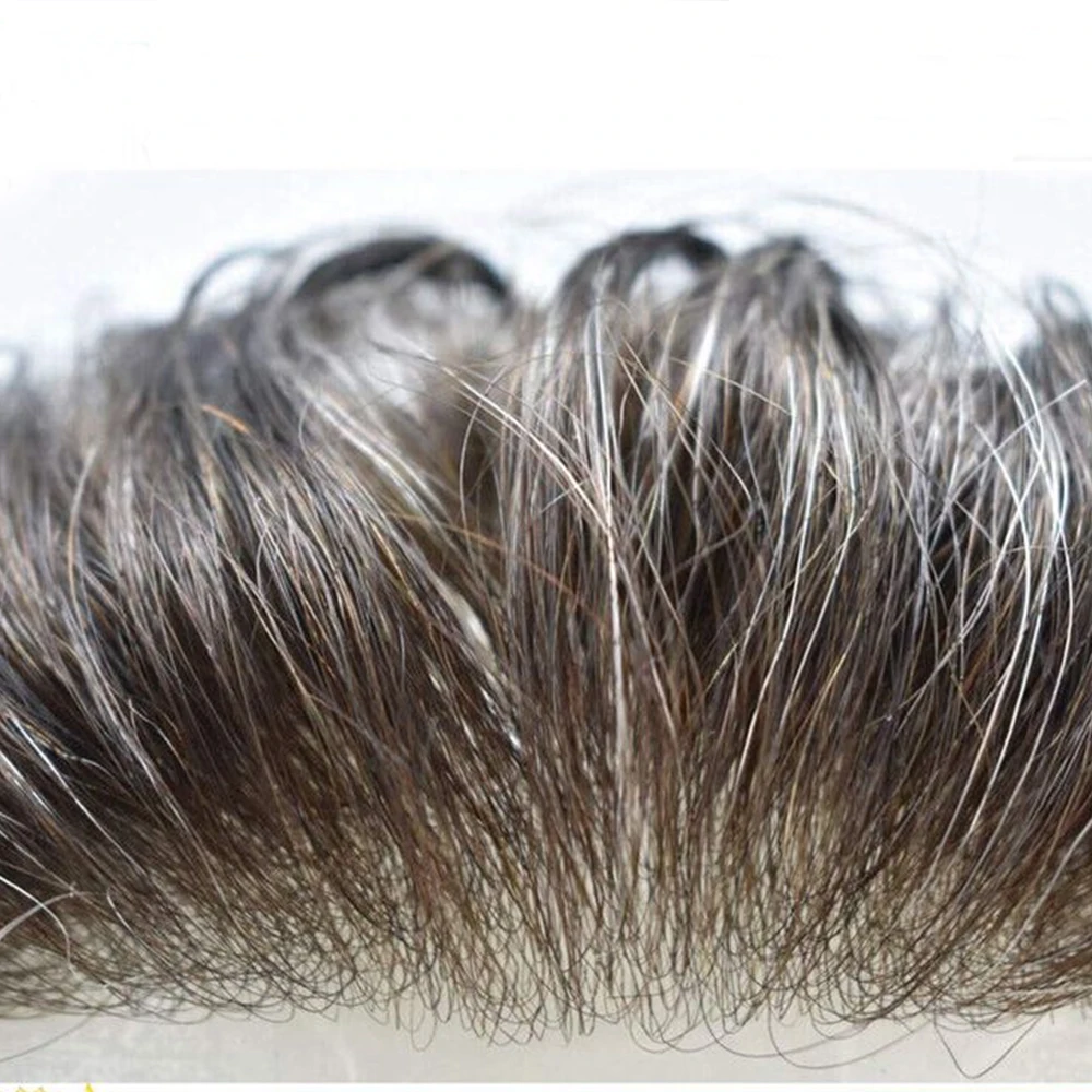 Vloop Super Natural Hairline Ultra Thin Skin 0.02mm 80%Density Undetectable Men Toupee Brown Black Grey 520# 100% Human Hair Pro