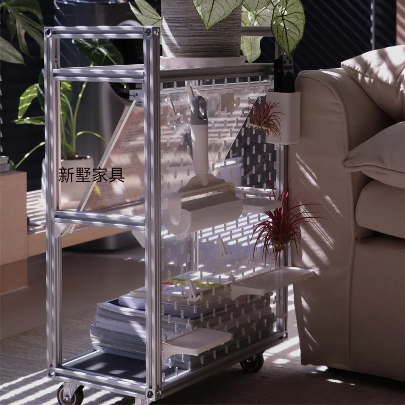Aluminum Alloy File Cabinet Household Living Room Floor-to-ceiling Bookshelf Bookcase Locker Storage Cabinet Shelf Magazine Rack
