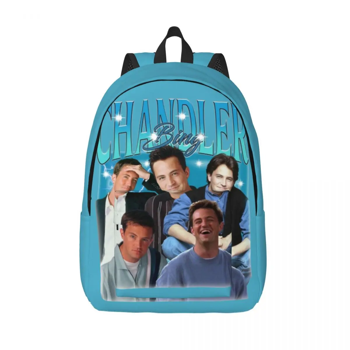 Rest In Peace Friends Chandler Bing Matthew Perry Backpack for Men Women High School Work Daypack Laptop Shoulder Bag