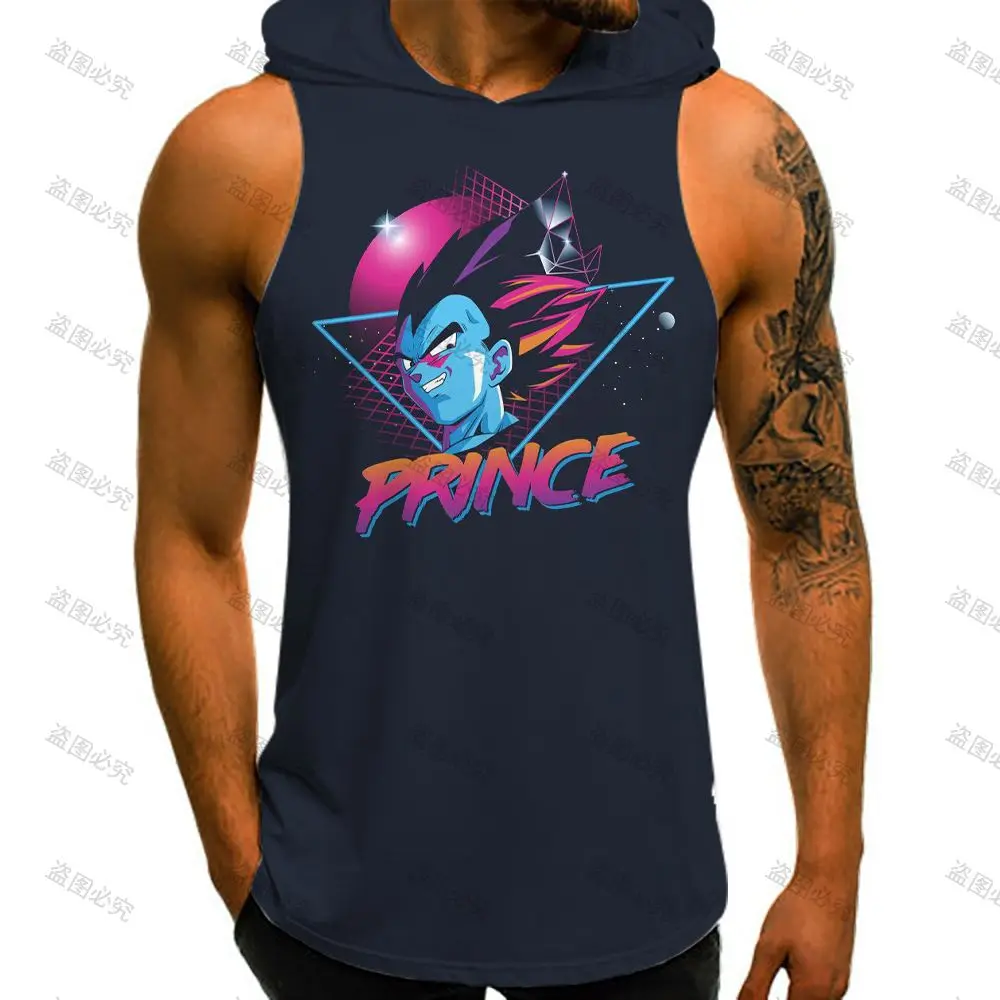 

Vest With Hood Y2k Men's Clothes Dragon Ball Z Oversized Goku Streetwear Sleeveless Shirts Anime Gym Vegeta Tank Top 2023 Tops