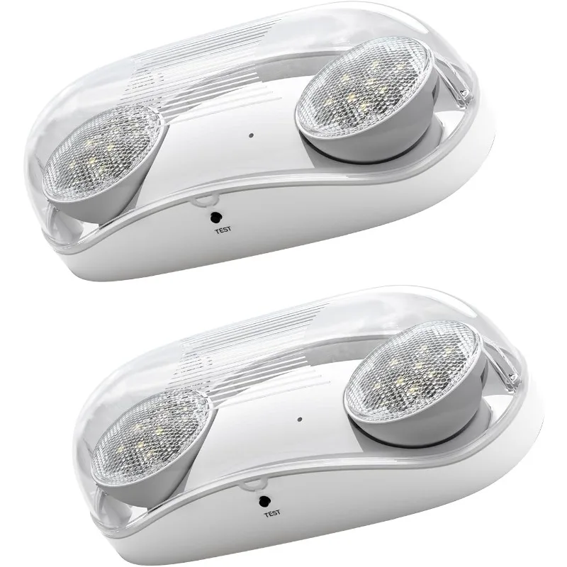 2 Pack Wet Location Emergency Light for Business, IP65 Waterproof Emergency Lighting with Battery Backup, Two Heads Ad