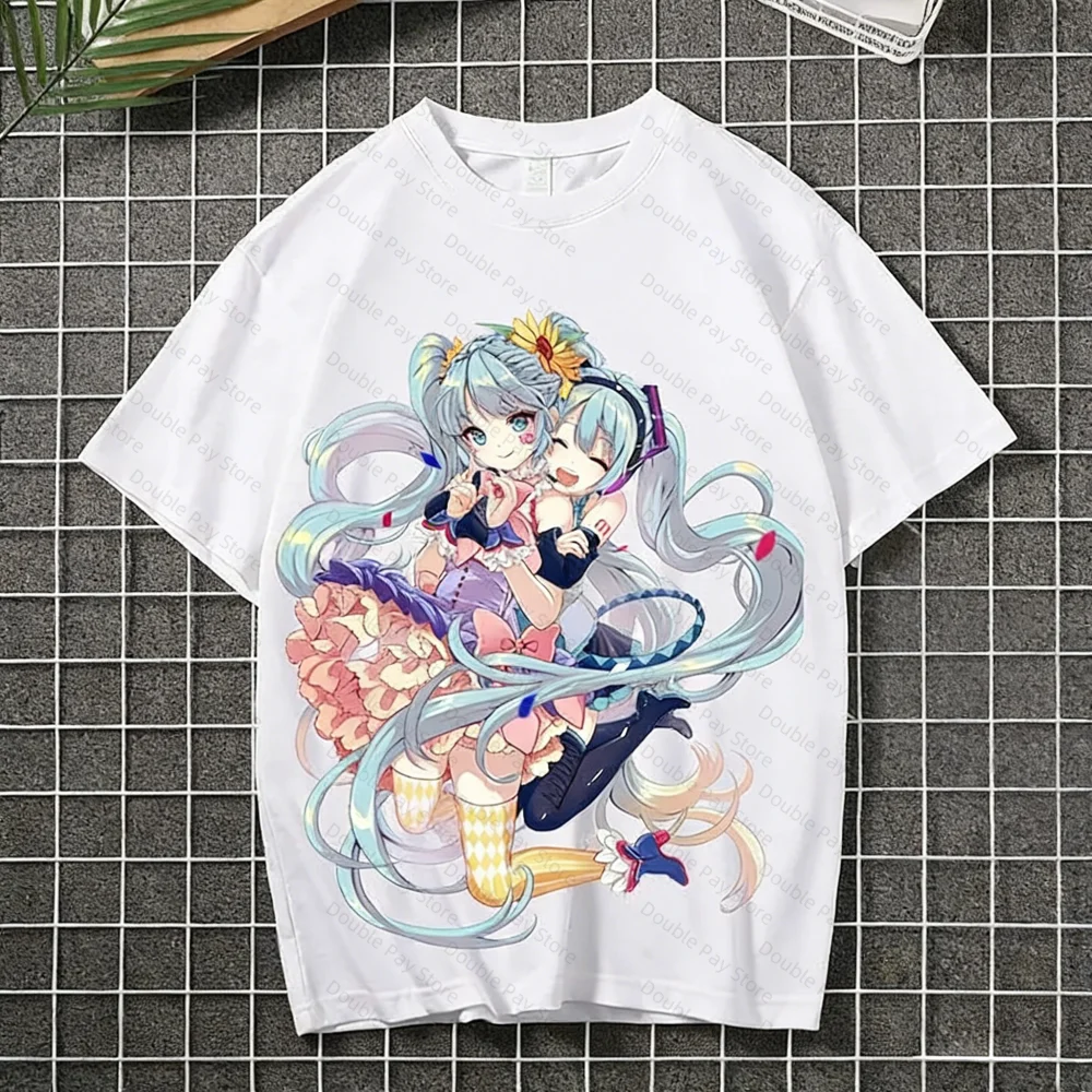 Hatsune miku animation peripheral short-sleeved kawaii two-dimensional student clothes T-shirt Men's Shirts Woman t-shirts view 6