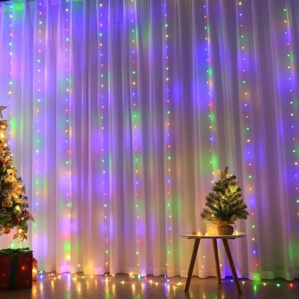 3/4/6M USB Curtain LED String Lights with Remote Control Bedroom Holiday Wedding Birthday Christmas Decoration Fairy Lights
