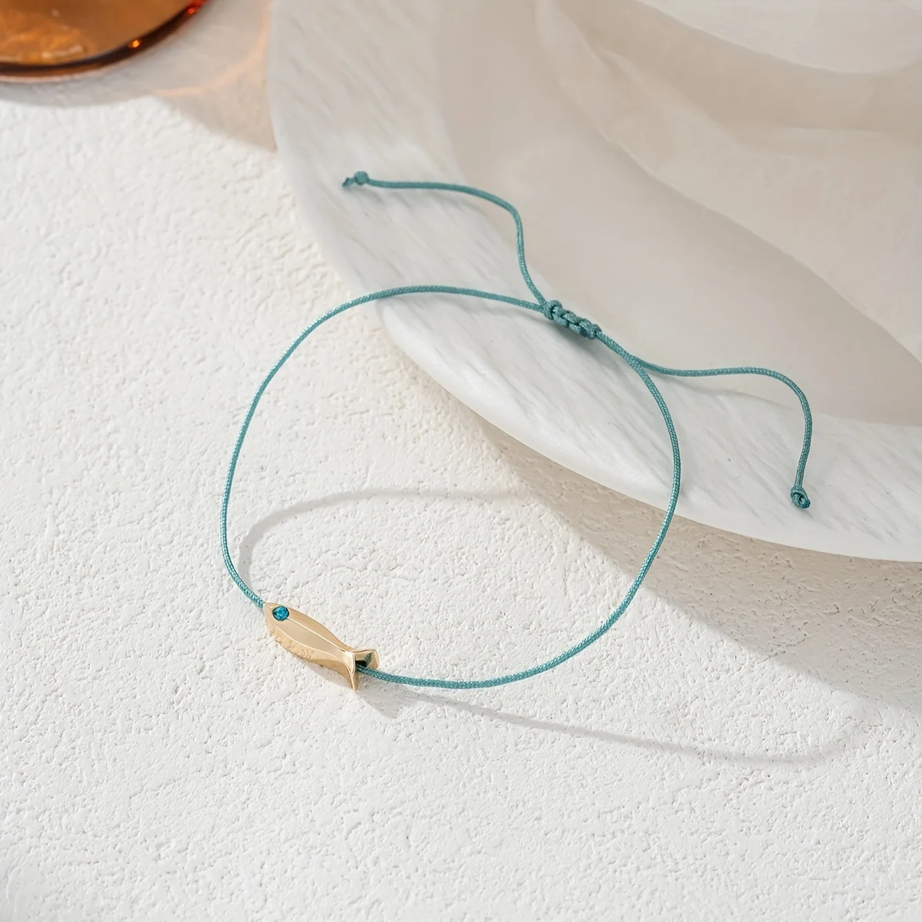Cute Blue Fish Anklets Women Girls Bohemian Style Gold Color Animal Handmade Red Rope Adjustable Foot Chain Jewelry Accessories image 5