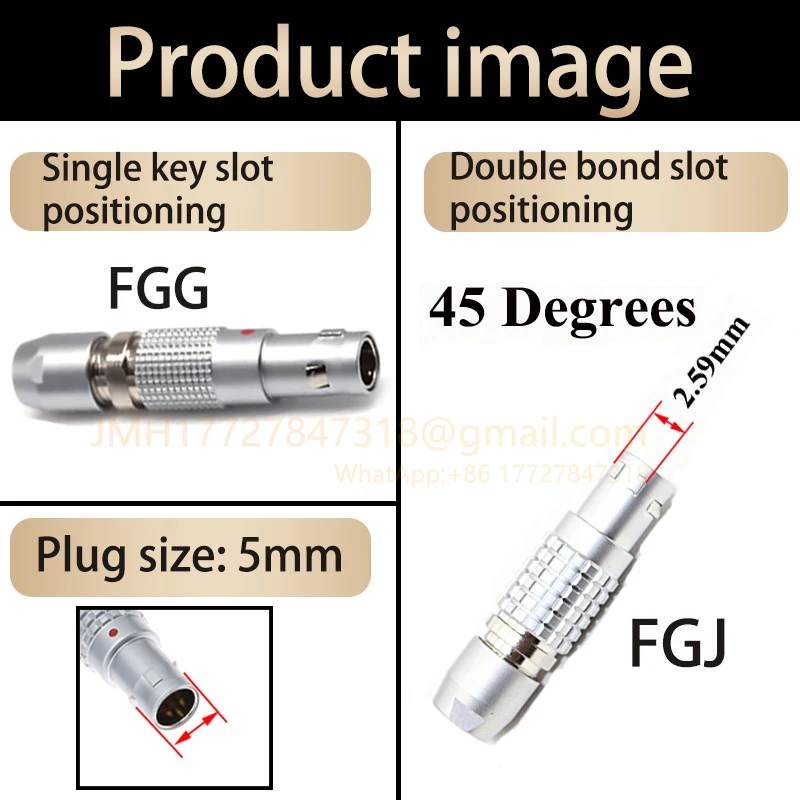 00B. FGG. Single slot FGA30 ° FGB60°. FGJ45 ° dual positioning slot. 2.3.4.5.6 pins are used for audio and video transmission