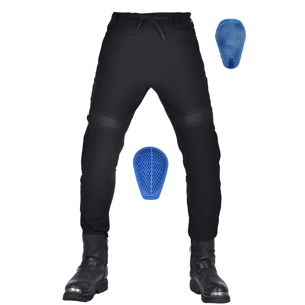 Motorcycle Riding Pants Men's Airflow Pant with CE Armor Silica Gel Pads Summer Mesh Lightweight Hiking Cargo Trousers