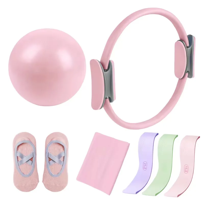 7pcs Full Home Gym Pilates Set Strap Portable Fitness Equipment for Core Strength Flexibility Training Home Workouts Ideal Gift