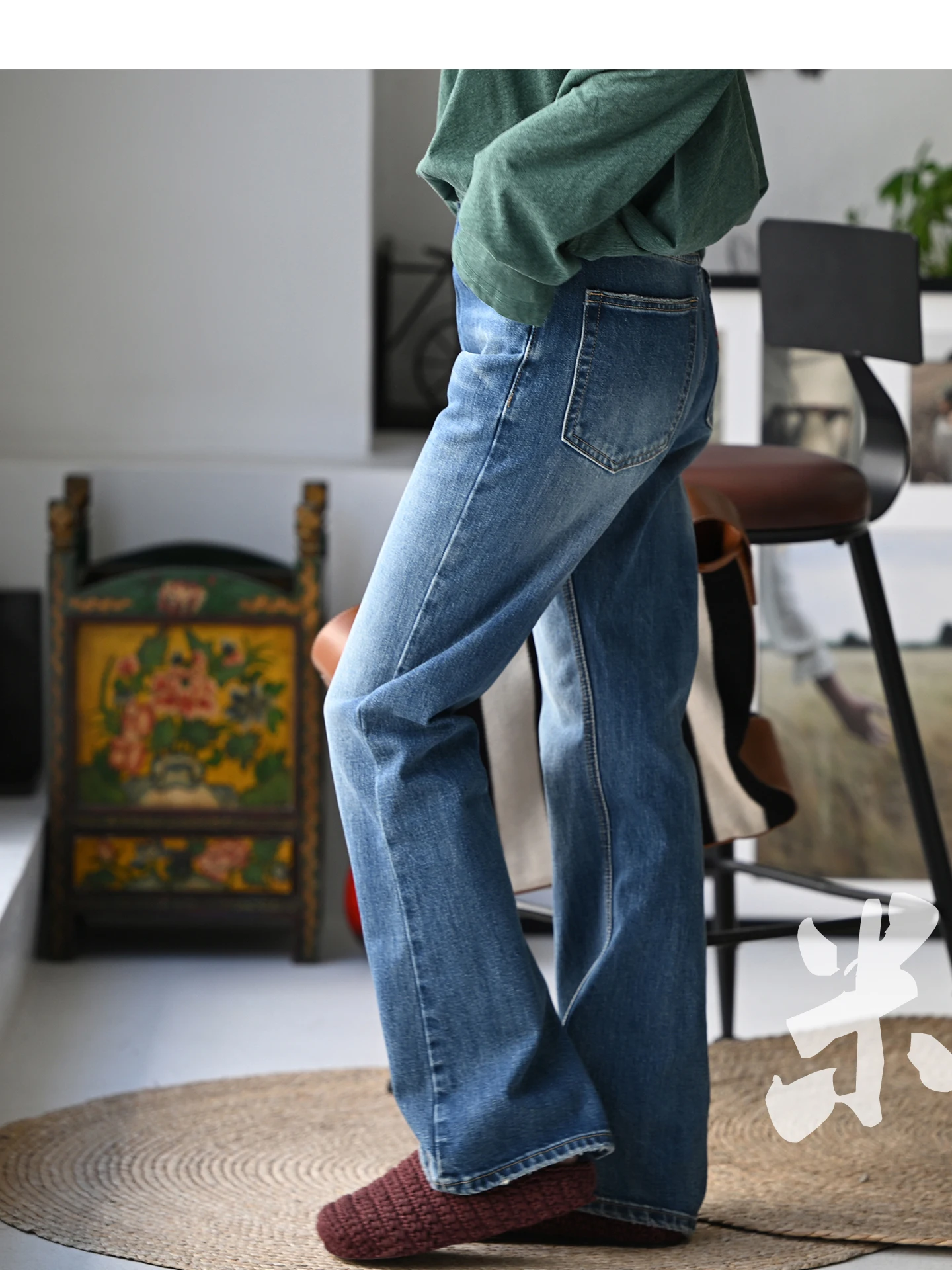 

Корейские повседневные джинсы-клеш из чистого хлопка с вышивкой, женские, весна 2026, с высокой талией, на молнии