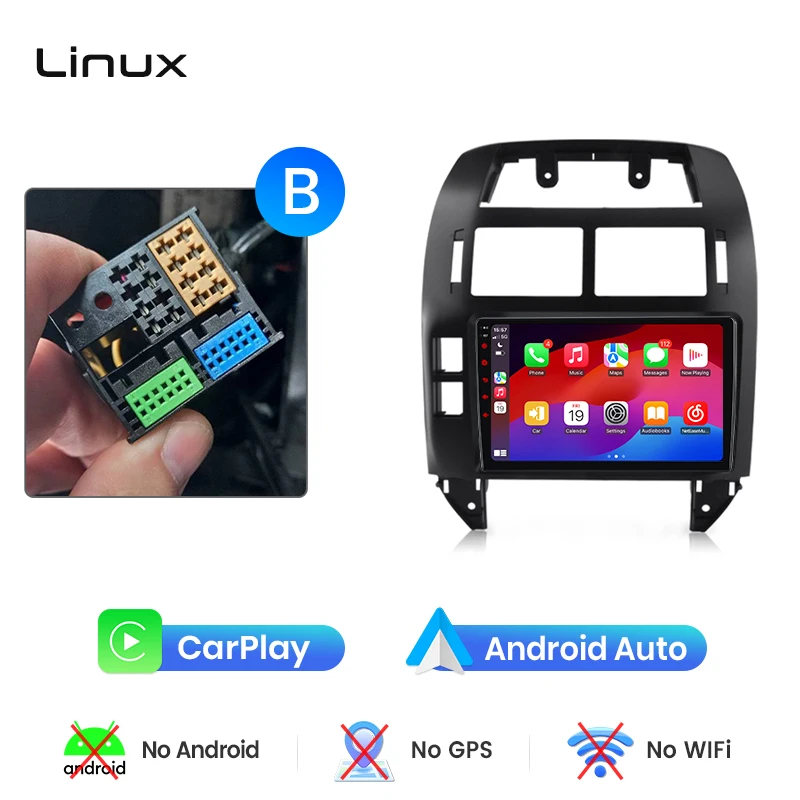 Junsun draadloze CarPlay Android Auto autoradio voor Volkswagen (VW) Polo Mk4 (Typ 9N/9N3) 2001-2009 met ingebouwde koelventilator, Android GPS navigatie, multimediaspeler, WiFi, DSP, RDS, BT, SWC,