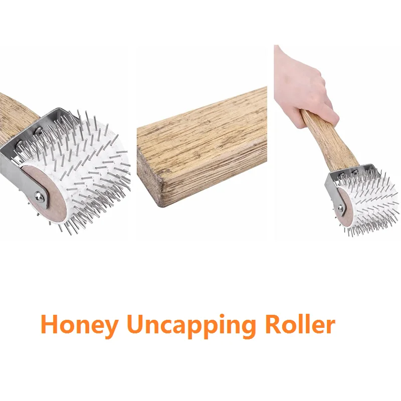 Idler Wheel Uncapping Needle Roller Honey Extractor Bee Glue Remover Honeycombs Rake Propolis Collector Beekeeping Tools