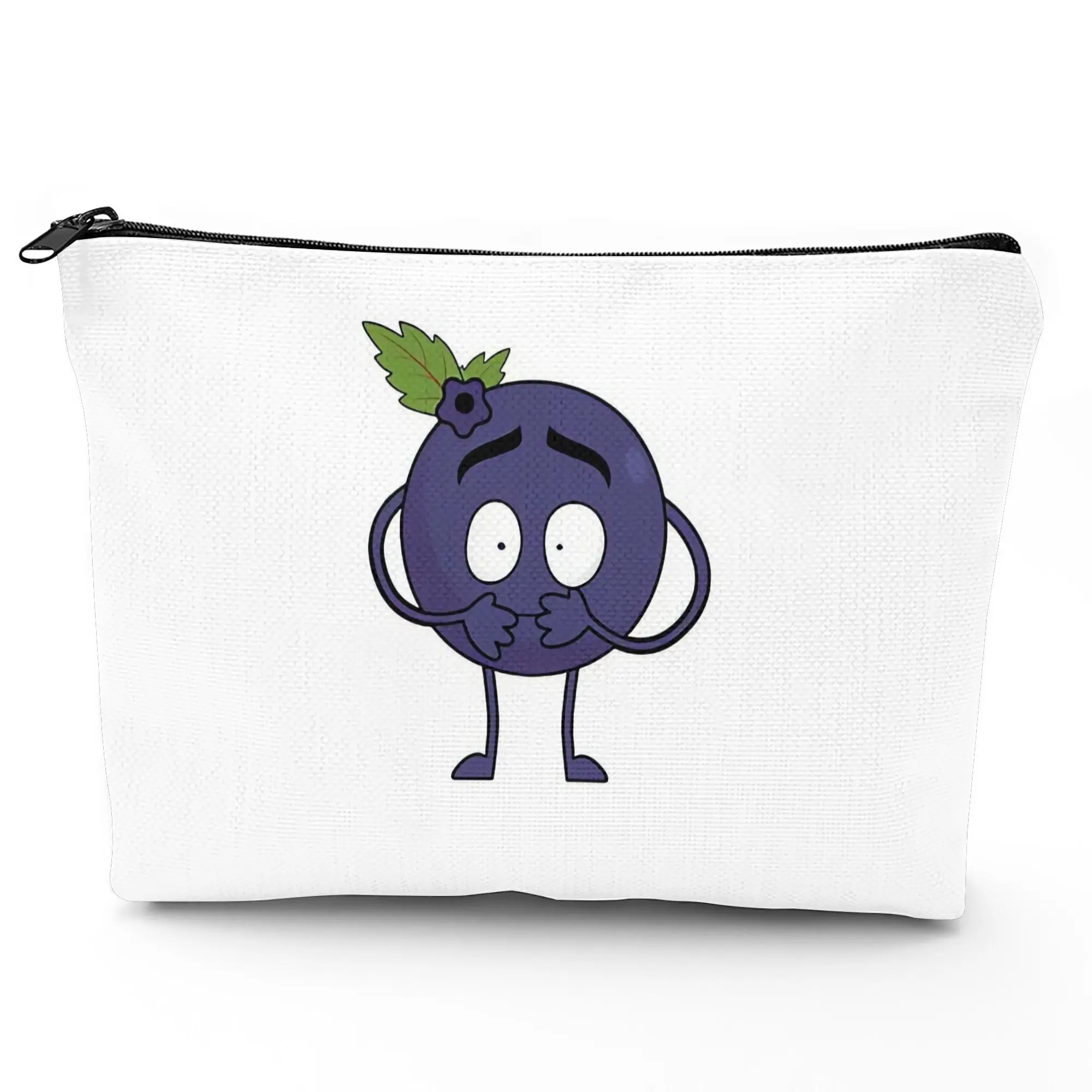 1 Piece of Quirky Blueberry Makeup Bag - Multifunctional Zipper Pouch for Women, Perfect Travel Zipper Storage Bag, Fun Birthday Gift
