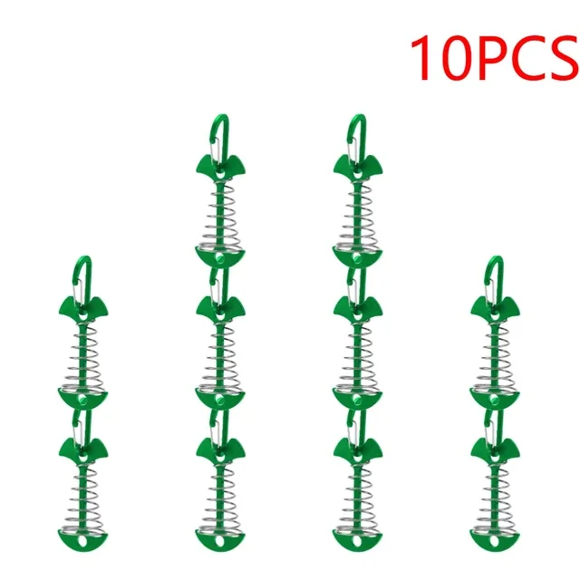 NONE 10 stücke Deck Ankers tifte wind dichtes Aluminium Deck binden Feder Fishbone Zelt Anker Zelts eil Spanner Guyline Cord Adjuster 9