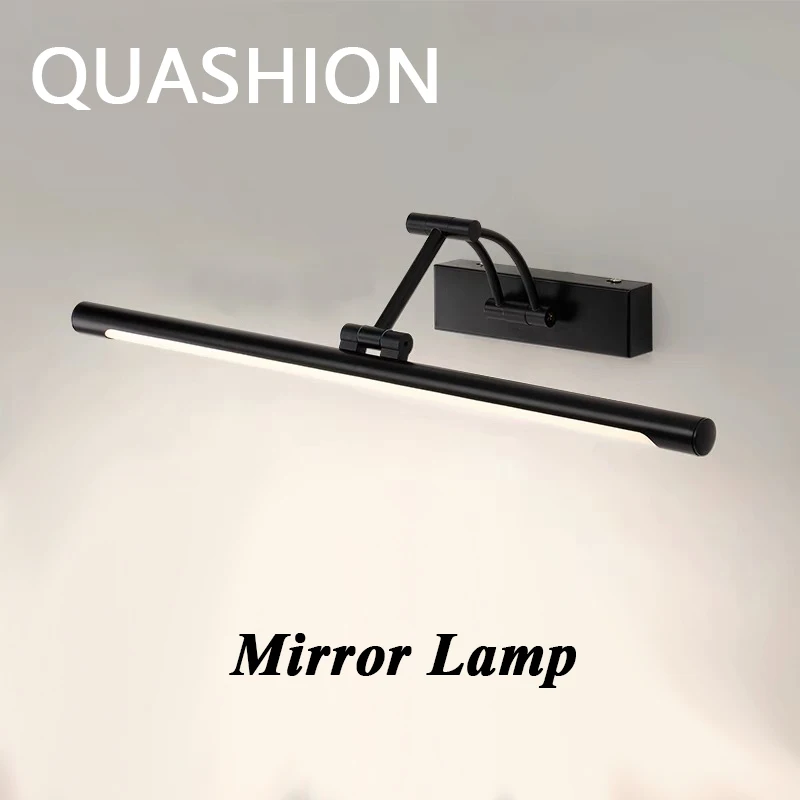 QUASHION Bathroom Mirror Wall Lamp LED Metal Foldable Cabinet Sconce Lighting Fixture Nordic Simple Modern Dressing Table Lustre