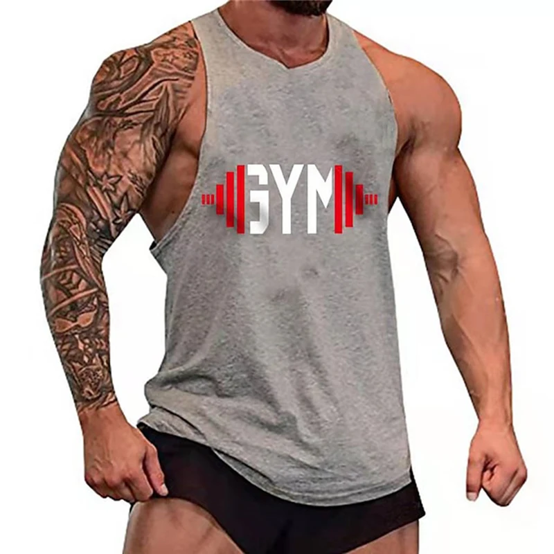 Men's New Tank Top T-Shirt Summer Sports Style Casual Running Exercise Mountain Short Sleeve 2024 Oversized Men's Tank Top