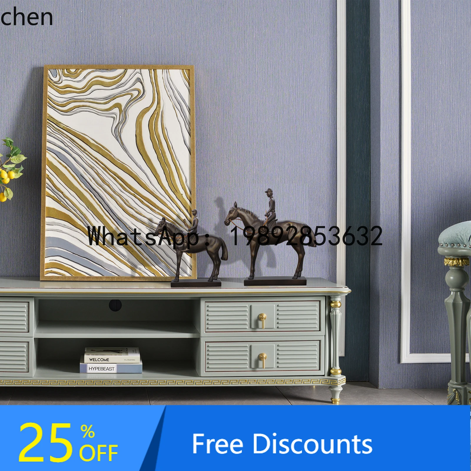 A Equestrian Horse Riding Home Decoration Ornament Craft Display Study Bookshelf Villa Artwork Display