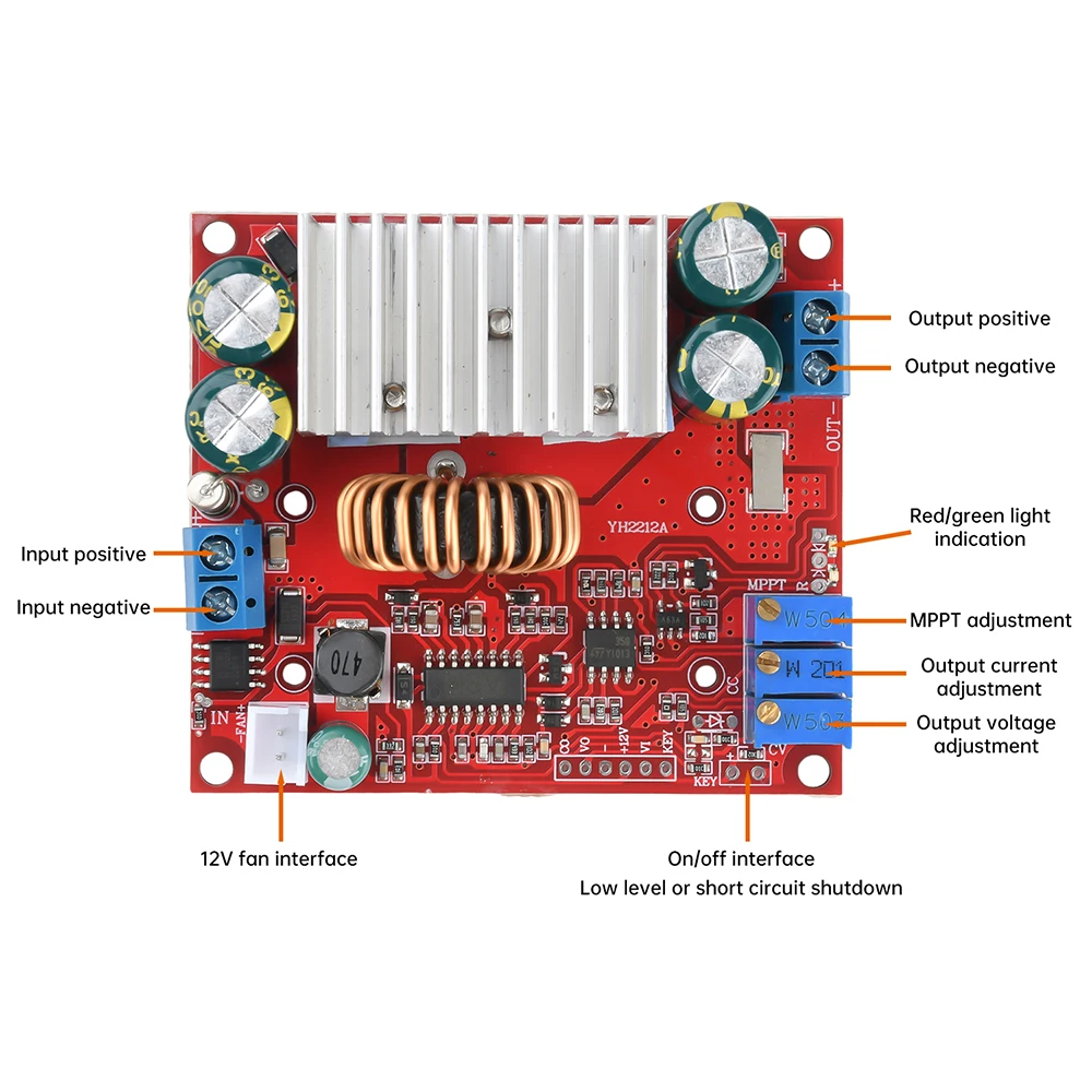 MPPT Constant Voltage And Constant Current Boost Charging Module 15A Synchronous Rectification Solar Controller Module