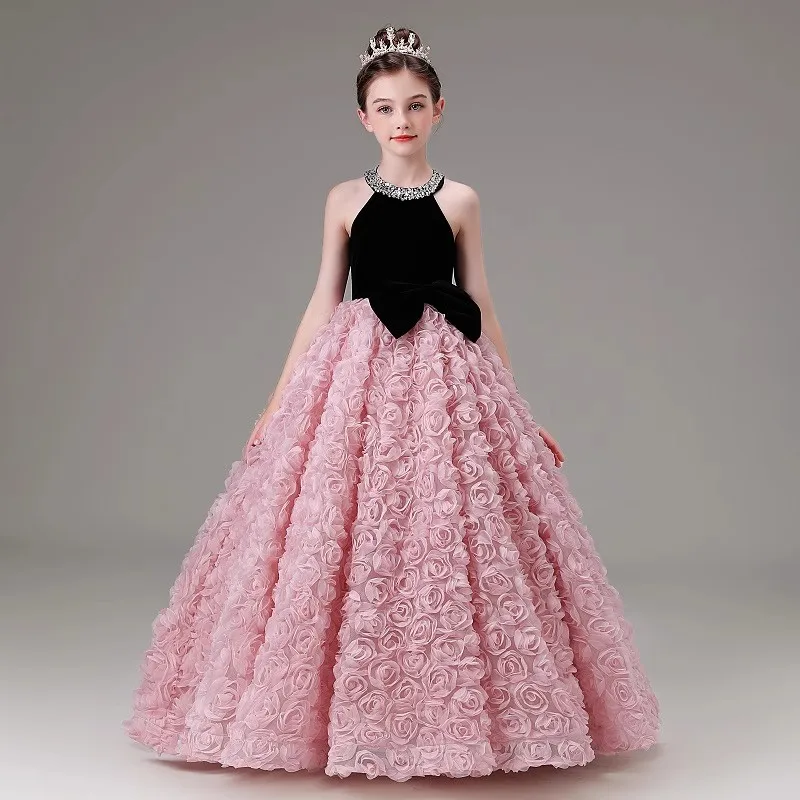 Children's Dress Light Luxury High-end Children's Day Host Piano Performance Dress Model Catwalk Girls' Birthday Princess Dress