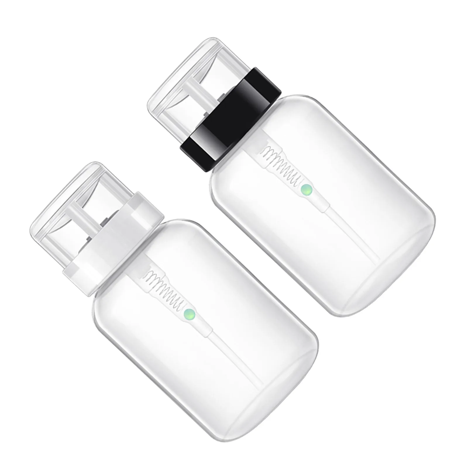 2Pcs 200Ml Subpackaging Nail Polish Remover Bottle Lockable Pump Dispenser Press Bottle Easy Open Rotate Cap Leak Proof Liquid